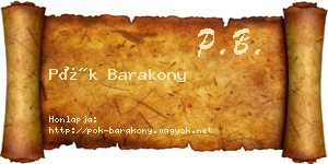 Pók Barakony névjegykártya
